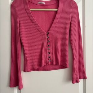 Reformation Button Front Crop Top